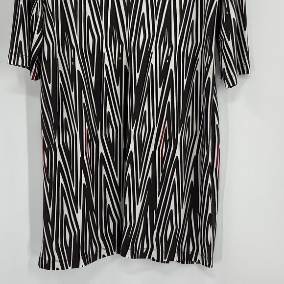 Chicos 3 Beaded Neck line Shift Dress Zebra Striped 3/4 Sleeve Size XL - Picture 10 of 13